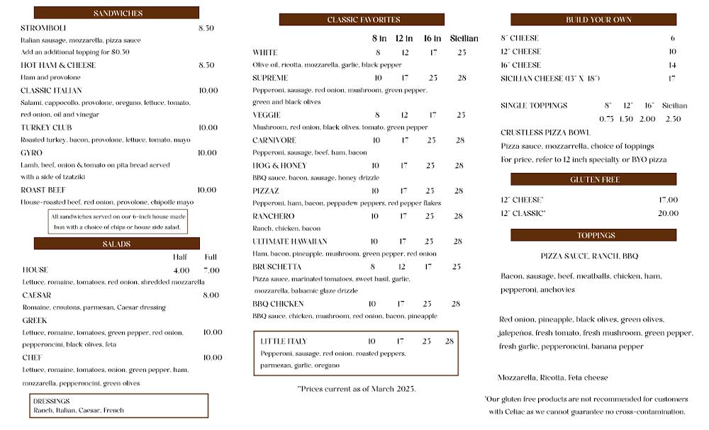 Chester's Cafe & Pizzeria Menu image 1